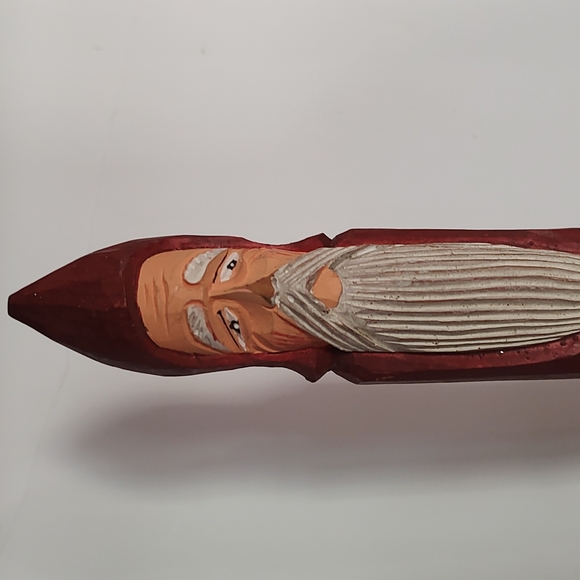 Wooden Santa Claus Christmas Decor Vintage 13" Tall - Picture 2 of 10